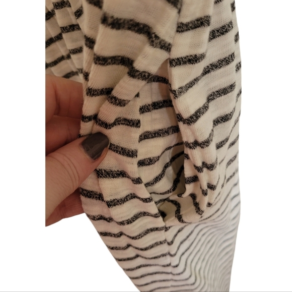 Listicle Black White High Low Striped Pocket Short Sleeve Dress Size Large - Picture 5 of 12
